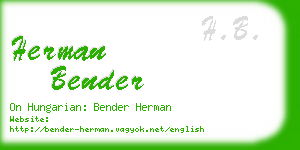 herman bender business card